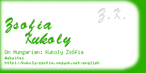 zsofia kukoly business card